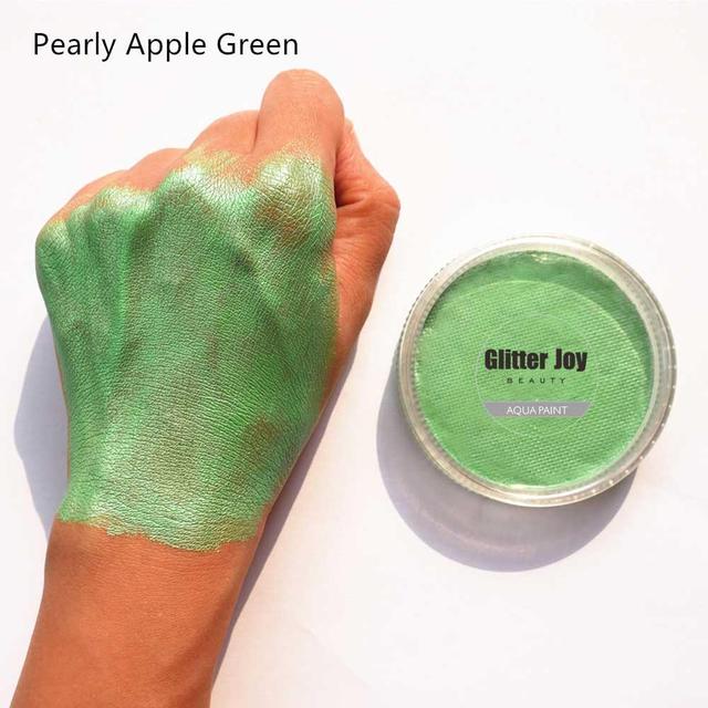 30g/pc Shimmery Pearl Apple Green Professional Face and Body Paint Makeup  for Cosplay ,Costume or